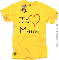 Ja kocham Mamę - koszulka męska żółta 