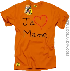 Ja kocham Mamę - koszulka męska pomarańcz 