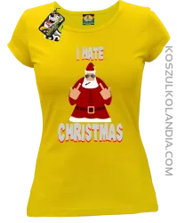 I hate Christmas Fu#k All Santa Claus - Koszulka damska żółta 