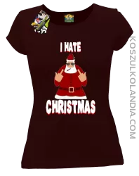 I hate Christmas Fu#k All Santa Claus - Koszulka damska brąz 