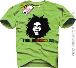 NO WAR PEACE LOVE Bob Marley -koszulka męska