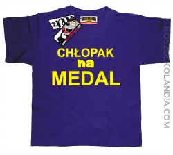 Chłopak na medal - koszulka dziecięca - fioletowy