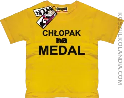 Chłopak na medal - koszulka dziecięca - żółty