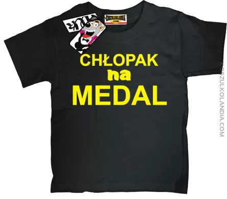 Chłopak na medal - koszulka dziecięca - czarny