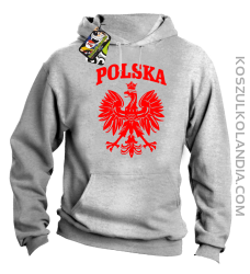 Polska - Bluza męska z kapturem melanż 