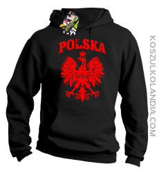 Polska - Bluza męska z kapturem czarna 