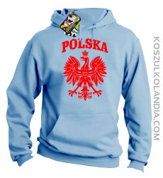 Polska - Bluza męska z kapturem błękit 