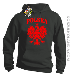 Polska - Bluza męska z kapturem szara 