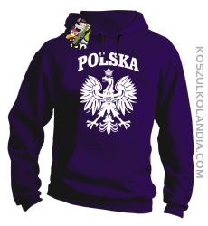 Polska - Bluza męska z kapturem fiolet 