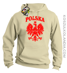 Polska - Bluza męska z kapturem beżowa 