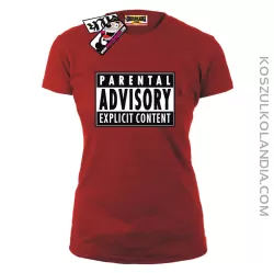 Parental Advisory - koszulka damska - czerwony
