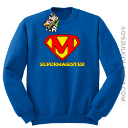 Zajefajny magister ala superman - bluza męska bez kaptura niebieska