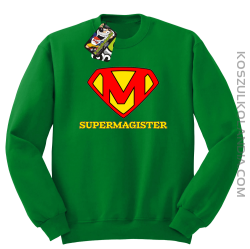 Zajefajny magister ala superman - bluza męska bez kaptura zielona