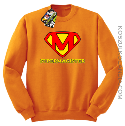 Zajefajny magister ala superman - bluza męska bez kaptura pomarańczowa