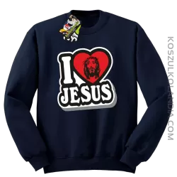 I love Jesus StickStyle - Bluza STANDARD - Granatowy