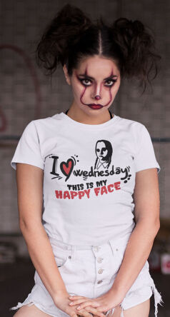 I love Wednesday This is my Happy Face - koszulka damska