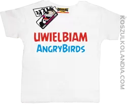 Uwielbiam Angrybirds - odlotowa koszulka dziecięca - biały