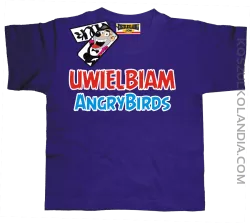 Uwielbiam Angrybirds - odlotowa koszulka dziecięca - fioletowy