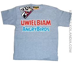 Uwielbiam Angrybirds - odlotowa koszulka dziecięca - melanżowy
