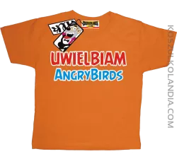 Uwielbiam Angrybirds - odlotowa koszulka dziecięca - pomarańczowy