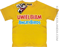 Uwielbiam Angrybirds - odlotowa koszulka dziecięca - żółty