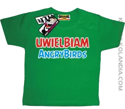 Uwielbiam Angrybirds - odlotowa koszulka dziecięca - zielony