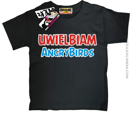 Uwielbiam Angrybirds - odlotowa koszulka dziecięca -czarny