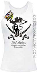 Anonymous We are Legion We Do Not Forget We Do Not Forgive Expect Us - Top damski biały 