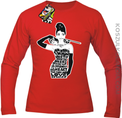 Audrey Hepburn RETRO-ART -  Longsleeve męski czerwony 