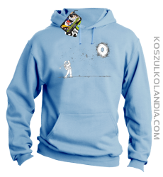 ﻿Astro Golfista na księżycu - Bluza męska z kapturem błękitna 