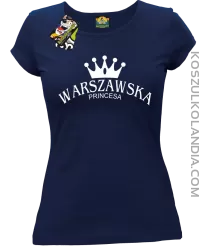Warszawska princesa - Koszulka damska taliowana granat