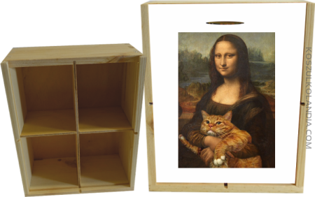 Mona Lisa z kotem - Skrzyneczka ozdobna 