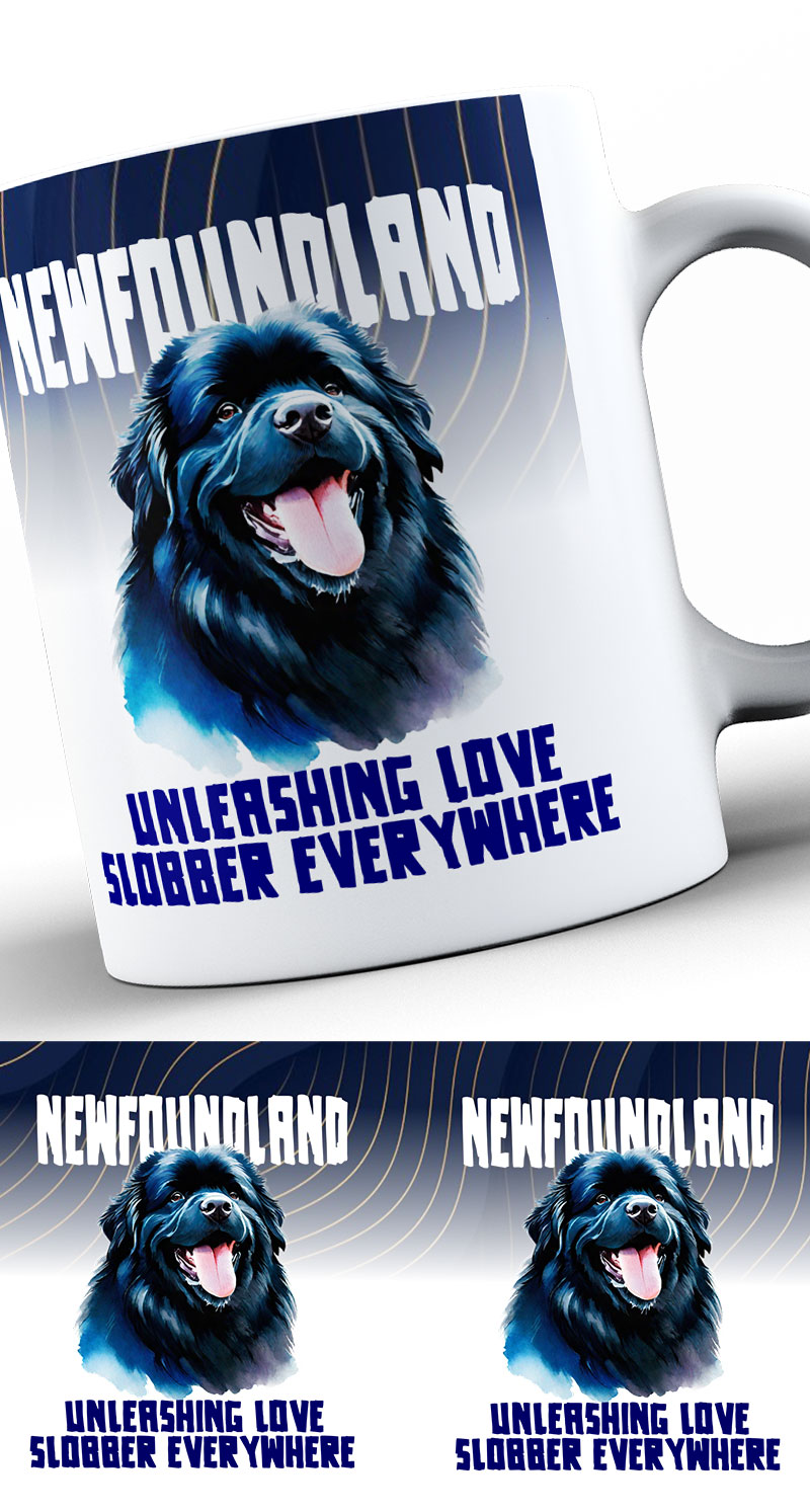 Newfoundland Unleashing love slobber everywhere - kubek ceramiczny 330ml z nadrukiem