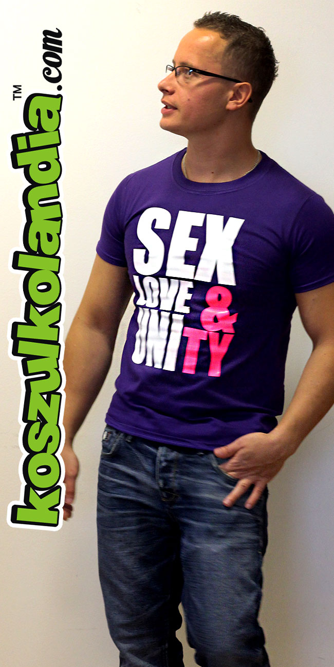 sex love unity mTom - koszulkolandia fiolet tshirt purple koszulkolandia design