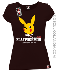Play Pokemon - Koszulka damska brąz 