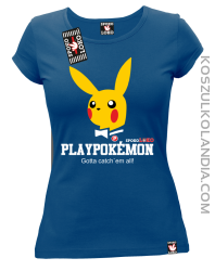 Play Pokemon - Koszulka damska niebieska 