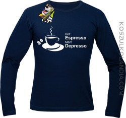 Bez Espresso Mam Depresso - Longsleeve męski granat