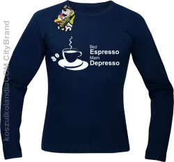 Bez Espresso Mam Depresso - Longsleeve męski granat