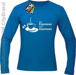 Bez Espresso Mam Depresso - Longsleeve męski royal