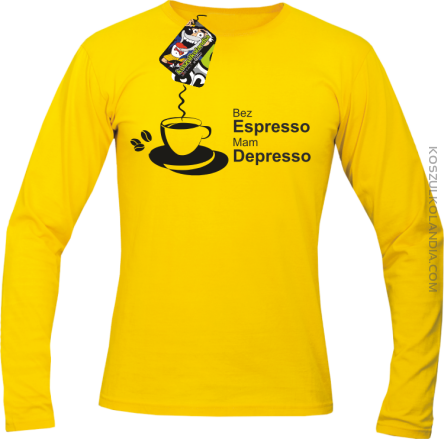 Bez Espresso Mam Depresso - Longsleeve męski żółty