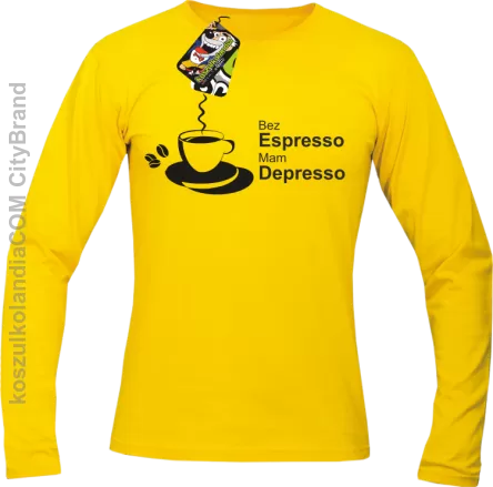 Bez Espresso Mam Depresso - Longsleeve męski żółty