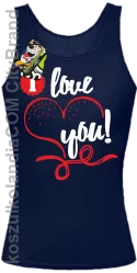 I LOVE YOU - RETRO - Top Damski - Granatowy