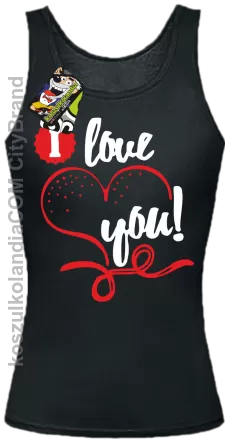 I LOVE YOU - RETRO - Top Damski - Czarny