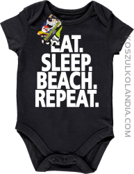Eat Sleep Beach Repeat - Body dziecięce czarne 