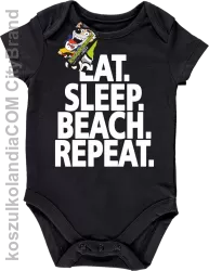 Eat Sleep Beach Repeat - Body dziecięce czarne 