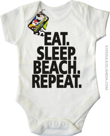 Eat Sleep Beach Repeat - Body dziecięce białe
