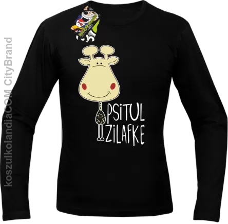 PSITUL ZILAFKE przytul żyrafkę - Longsleeve Męski czarny 