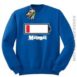 MAMA Bateria do ładowania - Bluza męska standard bez kaptura niebieska 