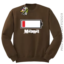 MAMA Bateria do ładowania - Bluza męska standard bez kaptura brąz 