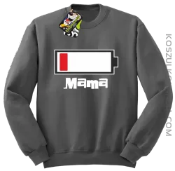 MAMA Bateria do ładowania - Bluza męska standard bez kaptura szara 